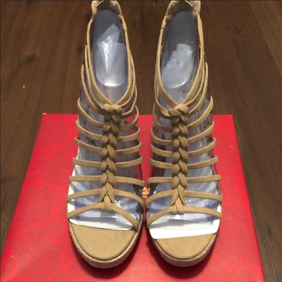 Carlos Camilla Tan Platform Wedge Sandals Size 10 Sandal Wedges - Picture 5 of 12